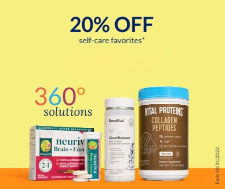 20% Off Self-Care Favorites from The Vitamin Shoppe                      