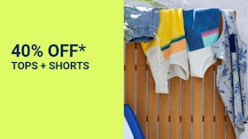 40% Off Tops + Shorts