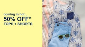 50% Off Tops + Shorts