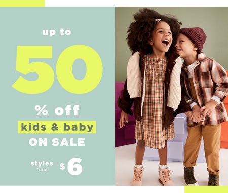 Up to 50% Off Kids and Baby Sale from Old Navy