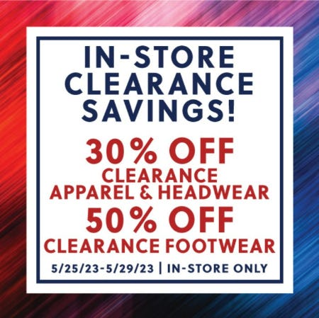 In-Store Clearance Savings from Hibbett Sports