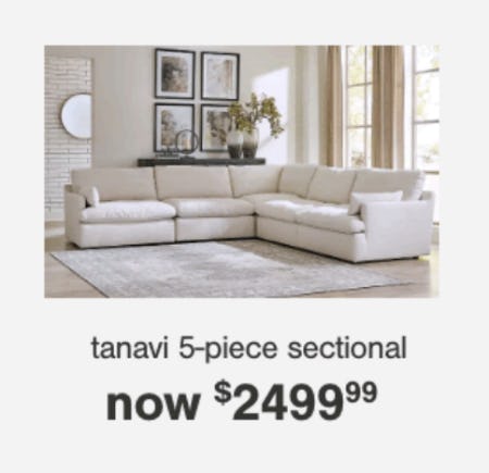 Tanavi 5-Piece Sectional now $2499.99 from Ashley Homestore