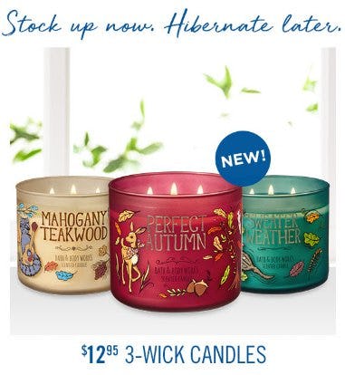 $12.95 3-Wick Candles from Bath & Body Works