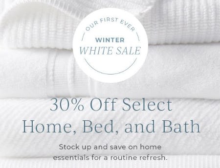 30% Off Select Home, Bed, and Bath from bareMinerals                            