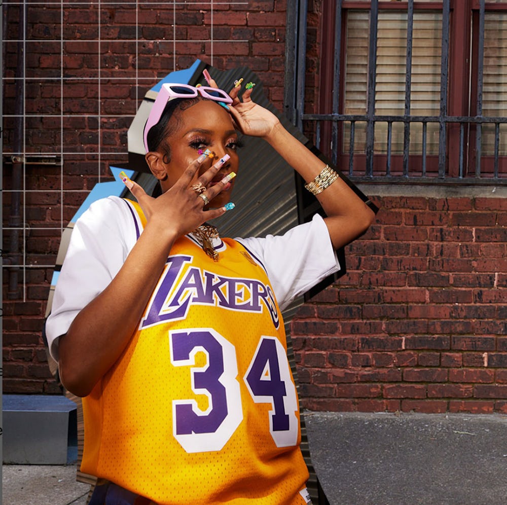 Girl in lakers jersey 