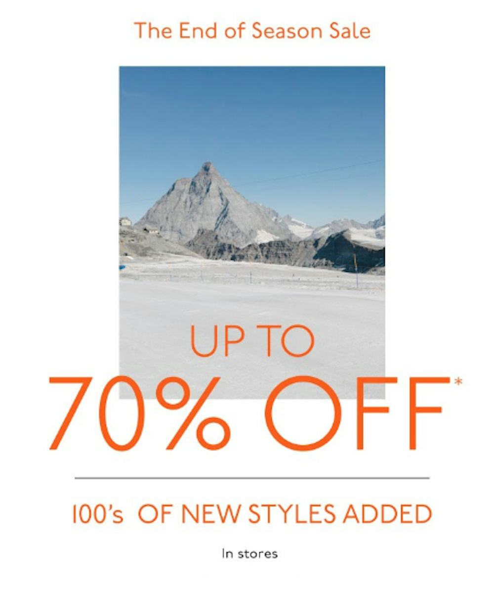 The End Of Season SAle Up to 70% Off