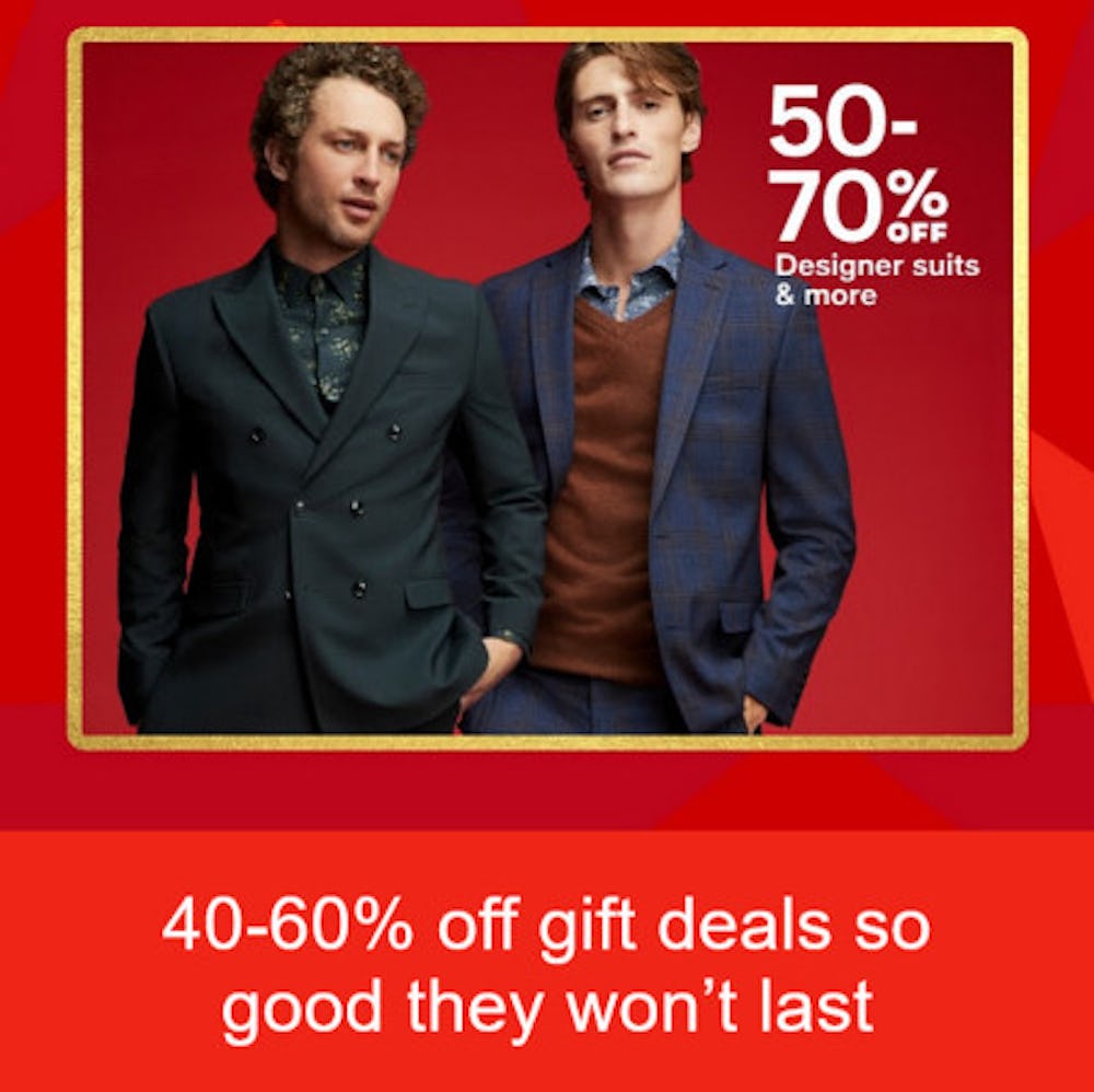 50-70% off Designer Suits and More