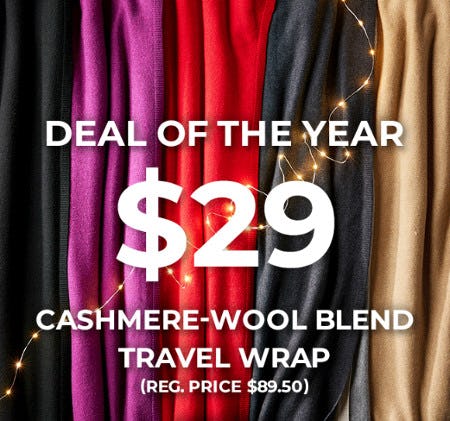 Deal of the Year: $29 Cashmere-Wool Blend Travel Wrap