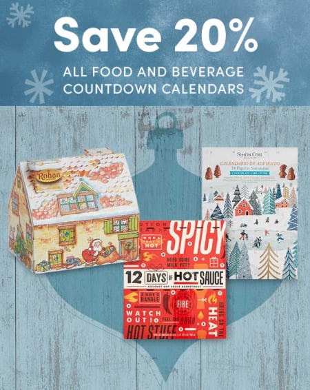 20% Off All Food and Beverage Countdown Calendars from Cost Plus World Market