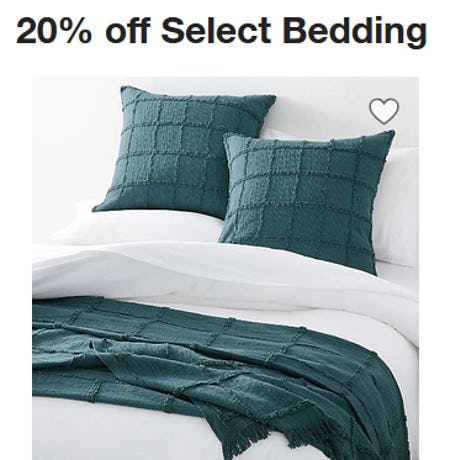 20% Off Select Bedding from Crate & Barrel