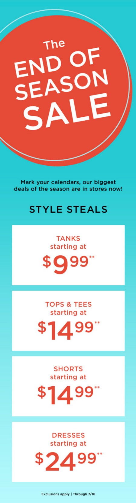 The End of Season Sale