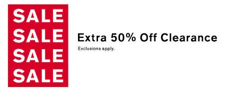 Extra 50% off Clearance
