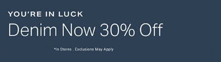 Denim Now 30% Off from Lucky Brand Jeans