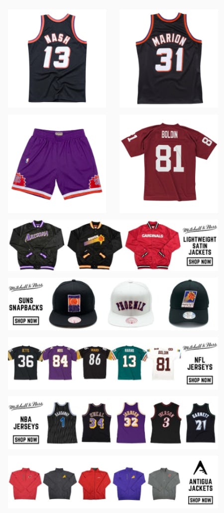 Nash Jerseys and Mitchell & Ness Restocks from Just Sports