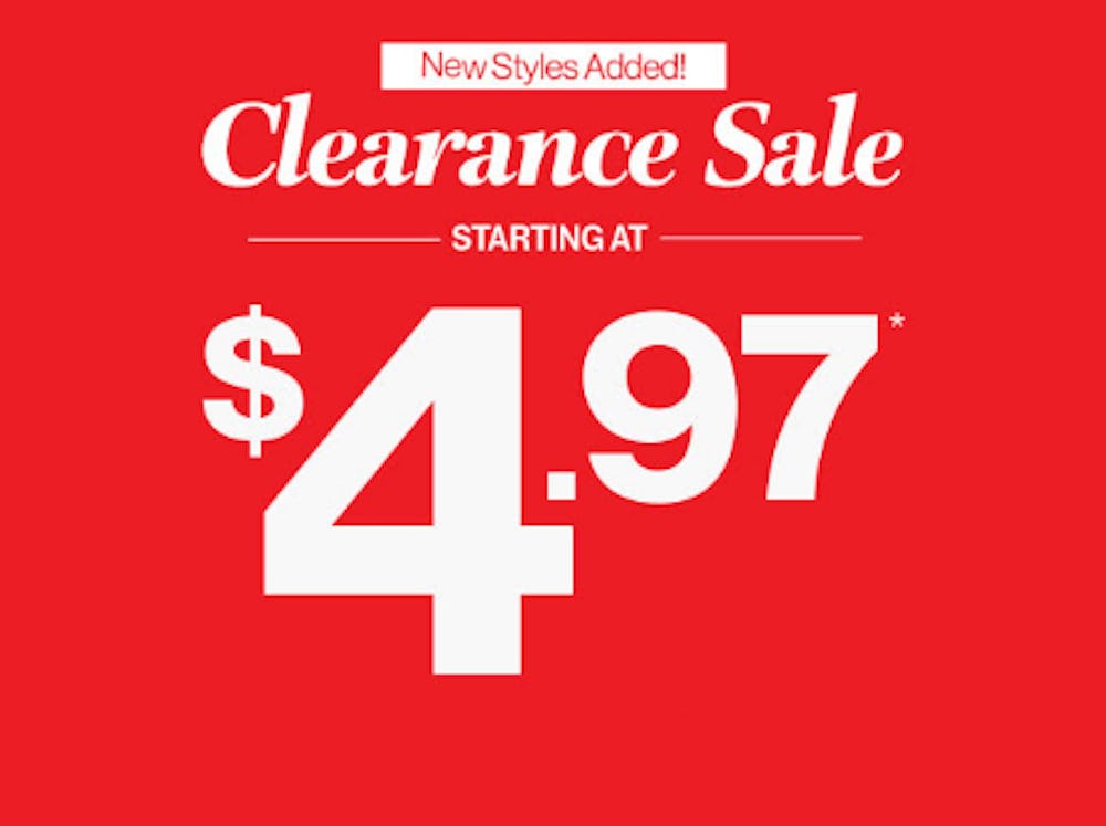 Clearance Sale Starting at $4.97