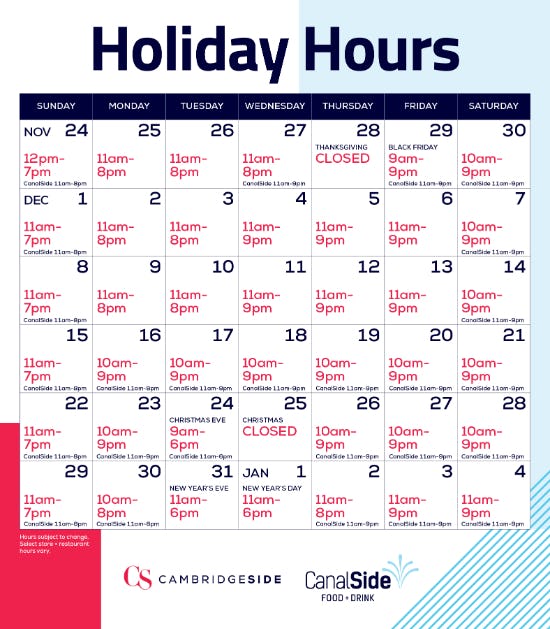 holiday hours