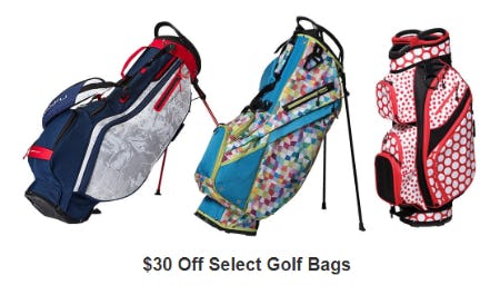 $30 Off on Select Golf Bags from Golf Galaxy