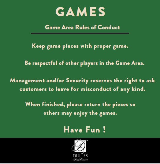 Game Area Rules