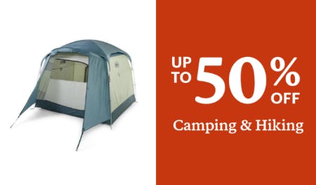 Up to 50% Off Camping and Hiking