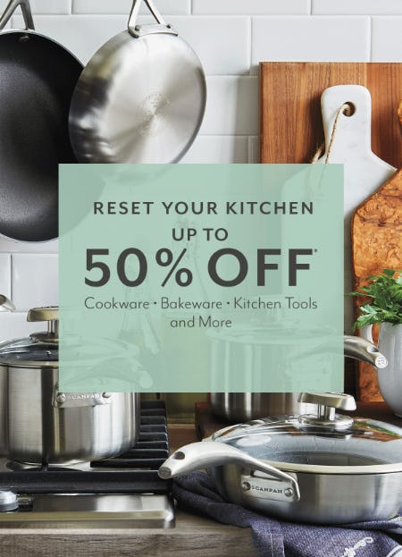 Up to 50% Off Cookware, Bakeware, Kitchen Tools & More
