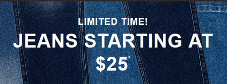 Jeans Starting at $25 from HOLLISTER CALIFORNIA/GILLY HICKS