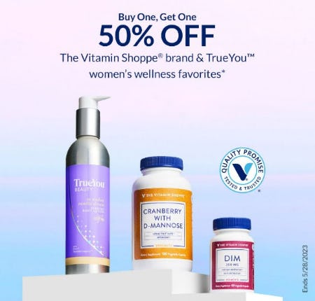BOGO 50% Off The Vitamin Shoppe Brand & TrueYou Women's Wellness Favorites