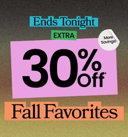 Extra 30% Off Fall Favorites from PacSun