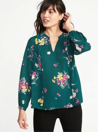 Floral-Print Georgette Swing Blouse for Women from Old Navy