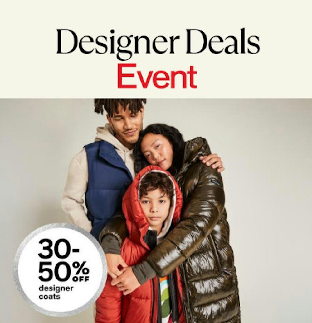 30-50% off Designer Coats