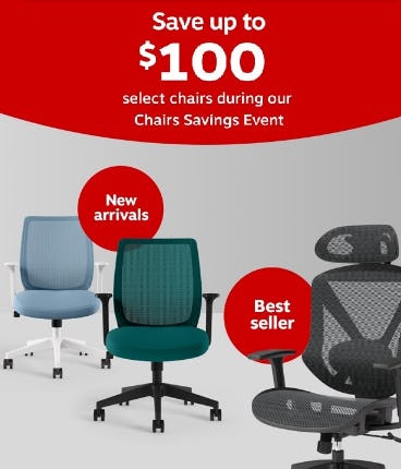 Save Up to $100 on Select Chairs During our Chairs Savings Event