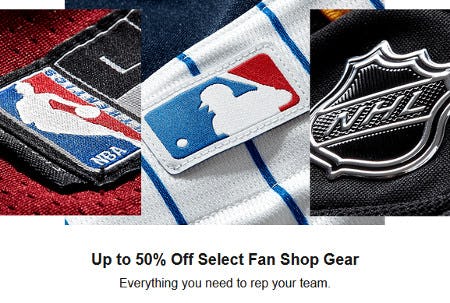 Up to 50% Off Select Fan Shop Gear