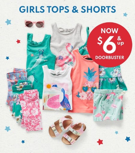 Girls Tops & Shorts Now $6 & Up Doorbuster from Carter's