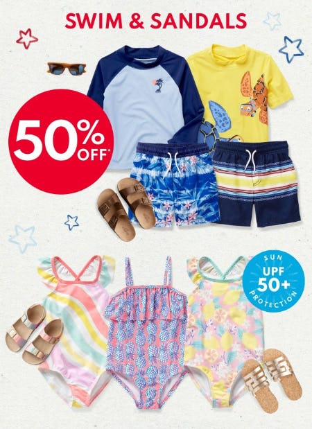 Swim & Sandals 50% Off from Carter's