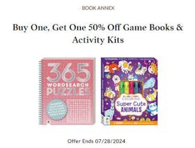 Buy One, Get One 50% Off Game Books & Activity Kits