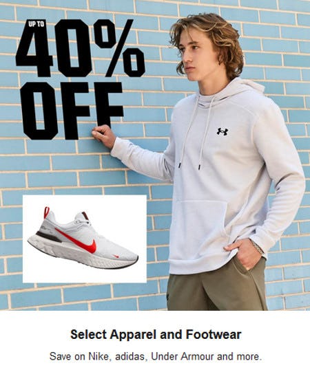 Up to 40% Off Select Apparel and Footwear from Dick's Sporting Goods