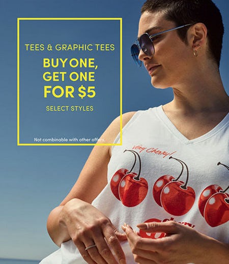Tees and Graphic Tees Buy One, Get One for $5