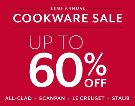 Cookware Sale Up to 60% Off from Sur La Table