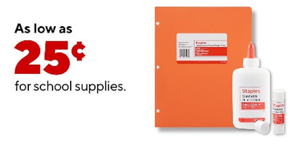 School Supplies As Low as 25 Cents