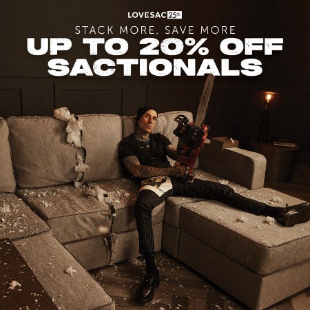 Up to 20% Off Sactionals from Lovesac Alternative Furniture