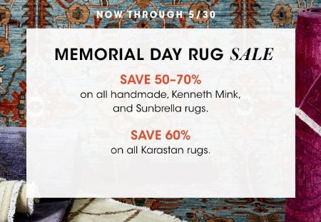 Memorial Day Rug Sale Save 50-70% from Bloomingdale's