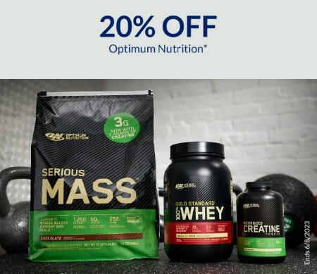 20% Off Optimum Nutrition from The Vitamin Shoppe                      