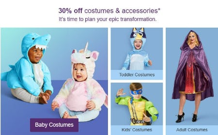 30% Off Costumes & Accessories