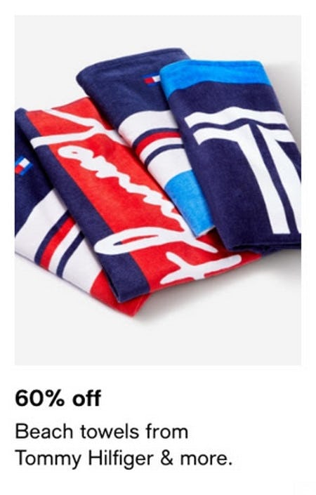 60% Off Beach Towels From Tommy Hilfiger and More from Macy's Men's & Home & Childrens