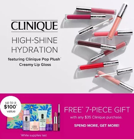 Free 7-Piece Gift With Any $35 Clinique Purchase from Belk