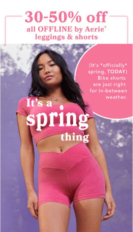 30-50% Off All OFFLINE by Aerie Leggings and Shorts from Aerie