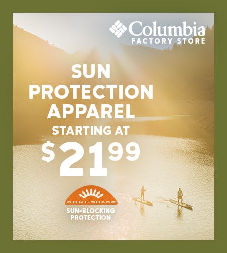 Sun Protection Apparel starting at $21.99