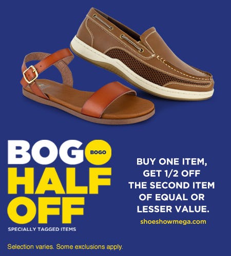 Specially tagged items, Buy 1 – Get 2nd pair ½ off! from Shoe Show