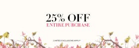 25% off Entire Purchase