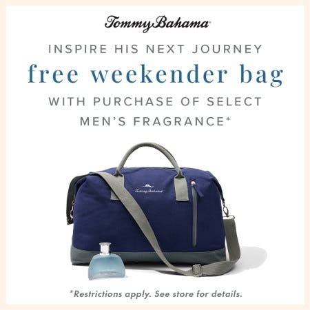 FREE WEEKENDER BAG from Tommy Bahama