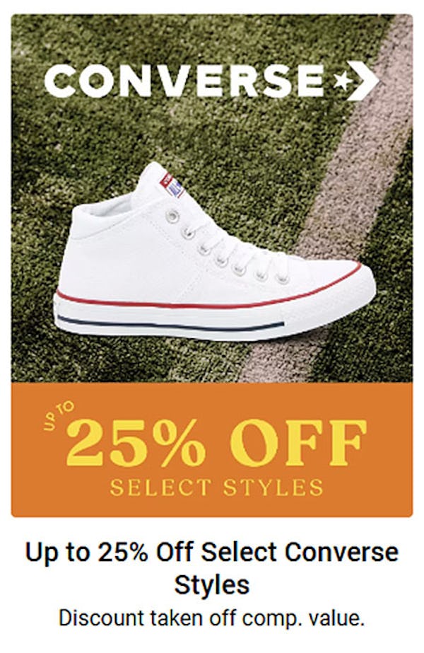 Up to 25% Off Select Converse Styles